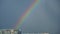 Rainbow on the Blue Sky with Urban House View