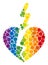 Rainbow Break love heart Mosaic Icon of Round Dots