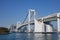 The rainbow bridge in Tokyo, Japan