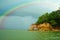 Rainbow at Buffalo Nose Cape at Ao Thalane, Krabi Province, Thailand