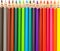 Rainbow bunch laying realistic pencils drawing colorful pattern in the white