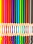 Rainbow bunch laying realistic pencils drawing colorful pattern in the white