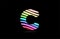 rainbow c alphabet letter stripes logo icon design