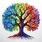 Rainbow Canopy: LGBTQ-Inspired Tree Illustration Celebrating Diverse Love