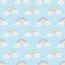 Rainbow cartoons cute repeat pattern design for kids