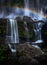 Rainbow among the cascading waterfallsat Wentworth Falls