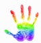 Rainbow, children\'s watercolor handprint