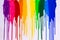 rainbow cilors of screen print colors are dripping