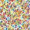 Rainbow cirlce petal love star seamless pattern