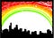 Rainbow city vector