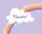 Rainbow with cloud decoration hand drawing lettering cartoon