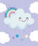 Rainbow cloud hanging stars night dream cartoon decoration