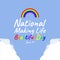 Rainbow and Cloud Icon. National Making Life Beautiful Day Design Concept, suitable for social media post template, poster, greeti