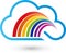 Rainbow and cloud, printing and painter logo