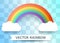 Rainbow and clouds . Flat Paper Style. Transparent Background.