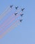 Rainbow clouds made out of Fighter Jets