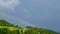 Rainbow and clouds over the hill with the sound of rain and wind