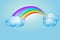 Rainbow with clouds vector vivid colors