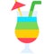 Rainbow Cocktail icon, Alcoholic mixed drink vector