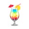 Rainbow cocktail on white vector