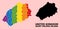 Rainbow Collage Map of Saint Helena Island for LGBT