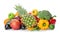 Rainbow collection of ripe fruits and vegetables