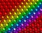 Rainbow color balls reflective background