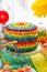 Rainbow color birthday cake decoration