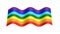 Rainbow color flag 3d animation