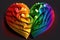 Rainbow color hearth lgbtq valentine day illustration generative ai