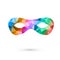 Rainbow color polygonal party mask. Elegance masquerade mask. Vector illustration