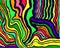 Rainbow color psychedelic abstract waves pattern. Fantastic art with decorative texture.