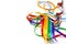 Rainbow color ribbon awareness, symbolic color logo icon for equal rights in love and marriage social equality of LGBT