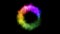 Rainbow color smoke flowing in a circle.