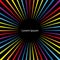 Rainbow color speed template. Colorful movement bright line set. Circle text template. Black abstract background. Flat design.