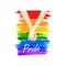 Rainbow colored background showing LGBT support for Lesbian, Gay, Bisexual and Transgender community