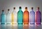 Rainbow Colored Bottles in a Row