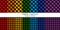 Rainbow colored dark lumberjack vector seamless patterns