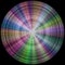 Rainbow colored disc, sphere in black background as hires texture