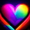 Rainbow Colored Heart on Dark Background