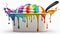 Rainbow colored ice cream pot Generative AI