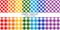 Rainbow colored light lumberjack vector seamless patterns