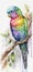 rainbow colored parrot, generated ai illustration