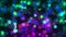 Rainbow colored particles on the dark background
