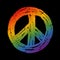 Rainbow Colored Peace Symbol Graffiti