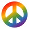 Rainbow Colored Peace Symbol No. 2