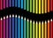 Rainbow Colored Pencils Seamless Wave Black