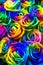 Rainbow colored roses