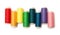 Rainbow colored set of threads isolated