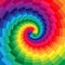 Rainbow Colored Spirals of the Rectangles Radial Expanding from the Center. Optical Illusion of Depth and Volume